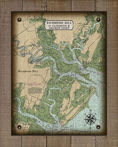 Richmond Hill Nautical Chart - On 100% Natural Linen