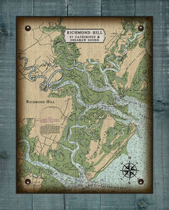 Richmond Hill Nautical Chart - On 100% Natural Linen