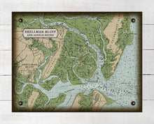 Load image into Gallery viewer, Shellman Bluff And Sapelo Sound Nautical Chart - On 100% Natural Linen
