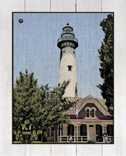 Load image into Gallery viewer, St Simons Lighthouse - On 100% Natural Linen
