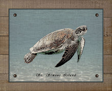 Load image into Gallery viewer, St Simons Sea Turtle - On 100% Natural Linen
