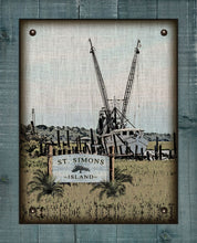 Load image into Gallery viewer, St Simons Shrimp Boat - On 100% Natural Linen
