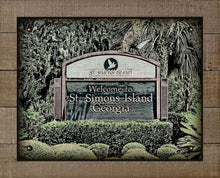 Load image into Gallery viewer, St Simons Welcome Sign - On 100% Natural Linen
