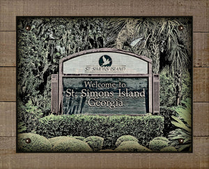 St Simons Welcome Sign - On 100% Natural Linen