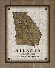 Load image into Gallery viewer, Atlanta Georgia Vintage Design Board Mounted Canvas Print
