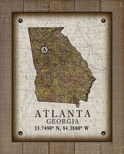 Atlanta Georgia Vintage Design On 100% Natural Linen