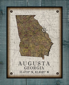 Augusta Georgia Vintage Design On 100% Natural Linen