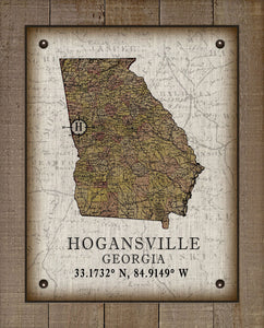 Hogansville Georgia Vintage Design On 100% Natural Linen