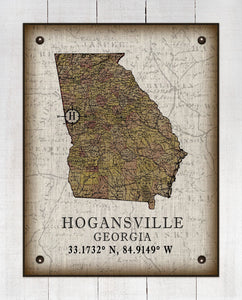 Hogansville Georgia Vintage Design On 100% Natural Linen