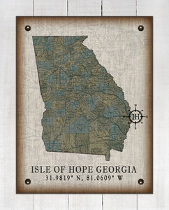 Isle Of Hope Georgia Vintage Design On 100% Natural Linen
