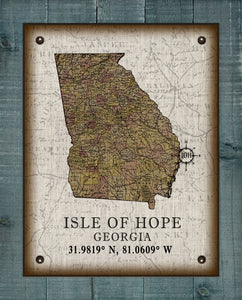 Isle Of Hope Georgia Vintage Design (2) On 100% Natural Linen