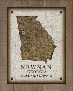 Newnan Georgia Vintage Design On 100% Natural Linen