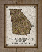 Load image into Gallery viewer, Whitemarsh Island Georgia Vintage Design (2) Board Mounted Canvas Print
