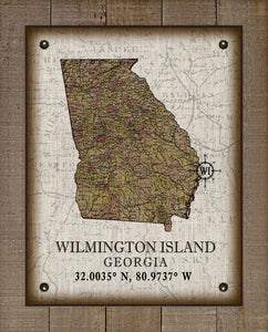 Wilmington Island Georgia Vintage Design On 100% Natural Linen