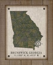 Load image into Gallery viewer, Brunswick Georgia Vintage Design Board Mounted Canvas Print
