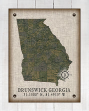 Load image into Gallery viewer, Brunswick Georgia Vintage Design Board Mounted Canvas Print
