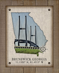 Brunswick Georgia Vintage Design (2) On 100% Natural Linen