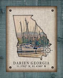 Darien Georgia Vintage Design (2) On 100% Natural Linen