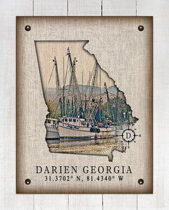 Darien Georgia Vintage Design (2) On 100% Natural Linen