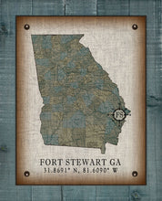 Load image into Gallery viewer, Fort Stewart Georgia Vintage Design (2) On 100% Natural Linen
