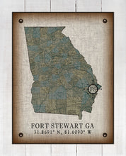Load image into Gallery viewer, Fort Stewart Georgia Vintage Design (2) On 100% Natural Linen
