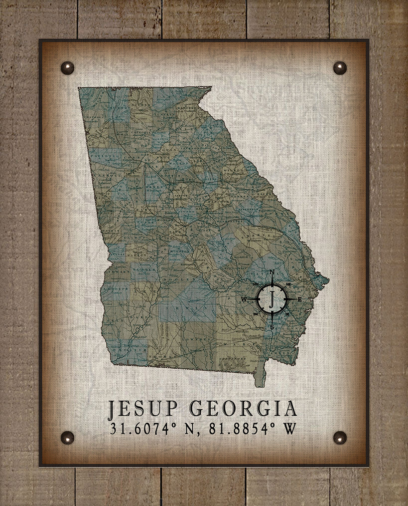 Jesup Georgia Vintage Design On 100% Natural Linen