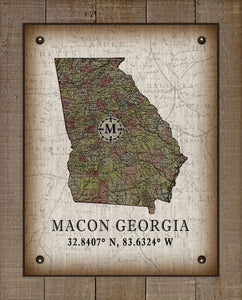 Macon Georgia Vintage Design On 100% Natural Linen