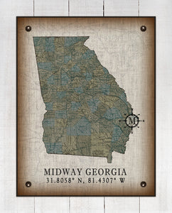 Midway Georgia Vintage Design On 100% Natural Linen