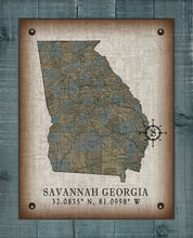 Load image into Gallery viewer, Savannah Georgia Vintage Design (2) On 100% Natural Linen
