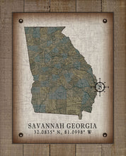 Load image into Gallery viewer, Savannah Georgia Vintage Design (2) On 100% Natural Linen
