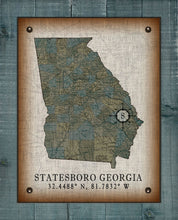 Load image into Gallery viewer, Statesboro Georgia Vintage Design On 100% Natural Linen
