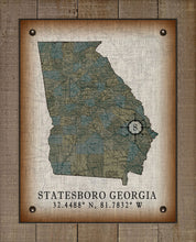 Load image into Gallery viewer, Statesboro Georgia Vintage Design On 100% Natural Linen
