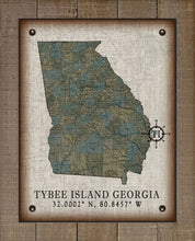 Load image into Gallery viewer, Tybee Island Georgia Vintage Design (sea oats) On 100% Natural Linen
