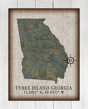 Load image into Gallery viewer, Tybee Island Georgia Vintage Design On 100% Natural Linen
