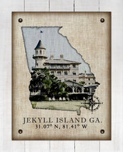 Load image into Gallery viewer, Jekyll Island Georgia Vintage Design (Hotel) On 100% Natural Linen
