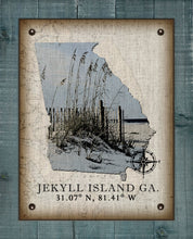 Load image into Gallery viewer, Jekyll Island Georgia Vintage Design (Sea Oats) On 100% Natural Linen
