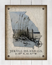 Load image into Gallery viewer, Jekyll Island Georgia Vintage Design (Sea Oats) On 100% Natural Linen
