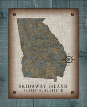 Load image into Gallery viewer, Skidaway Island Georgia Vintage Design (2) On 100% Natural Linen

