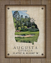 Load image into Gallery viewer, Augusta Georgia Vintage Design (Golf Course) On 100% Natural Linen
