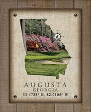 Load image into Gallery viewer, Augusta Georgia Vintage Design (Golf Course) (2) On 100% Natural Linen
