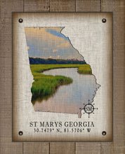 Load image into Gallery viewer, St Marys Georgia Vintage Design (Marsh) On 100% Natural Linen
