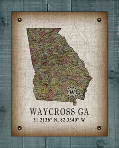 Waycross Georgia Vintage Design On 100% Natural Linen
