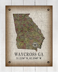 Waycross Georgia Vintage Design On 100% Natural Linen