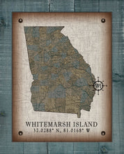 Load image into Gallery viewer, Whitemarsh Island Georgia Vintage Design Board Mounted Canvas Print

