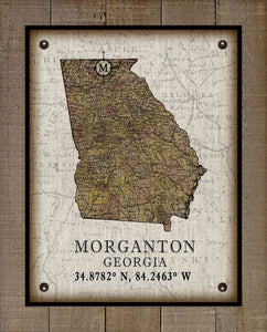 Morganton Georgia Vintage Design On 100% Natural Linen