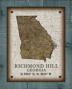Richmond Hill Georgia Vintage Design On 100% Natural Linen