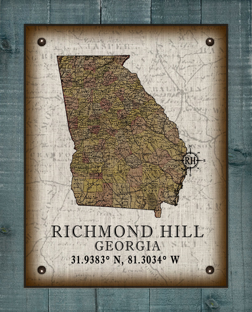 Richmond Hill Georgia Vintage Design On 100% Natural Linen