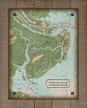 Load image into Gallery viewer, Tybee Island Nautical Chart - On 100% Natural Linen
