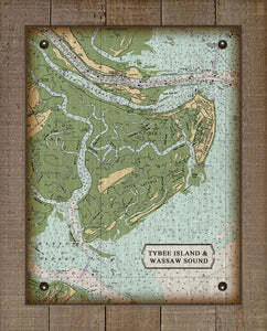 Tybee Island Nautical Chart - On 100% Natural Linen