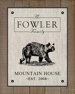 Personalized Family Name Print (H1) - Board Mounted Canvas Print